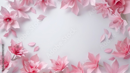 Clean background with flower design. Decorative greeting card, background for invitations, birthdays or weddings.