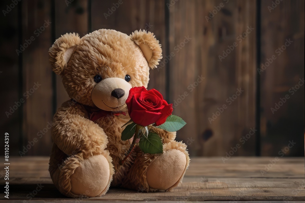 teddy bear with a flower teddy bear with a flower