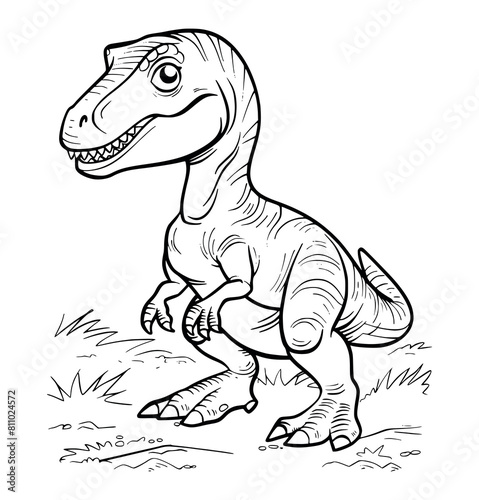 Allosaurus illustration coloring page - coloring book for kids