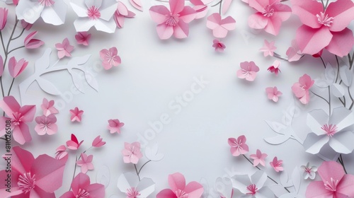 Clean background with flower design. Decorative greeting card, background for invitations, birthdays or weddings.