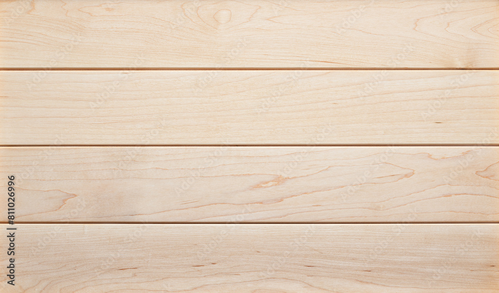 Fototapeta premium Maple wood plank desktop background. Maple wood texture background. Empty maple tabletop. wood texture background.