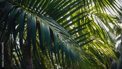 Palm Perfection  Background Brimming with Verdant Palm Leaves