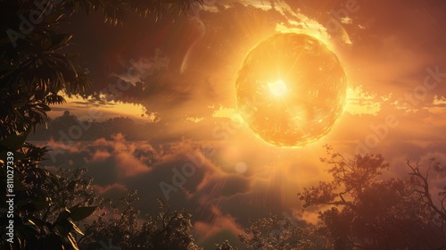 Illustration depicting the summer solstice in 3D rendering