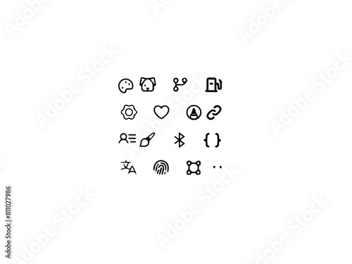 Set unique vector icons representing Approval, Assent, Checkmarks in a simple linear style. The icons 