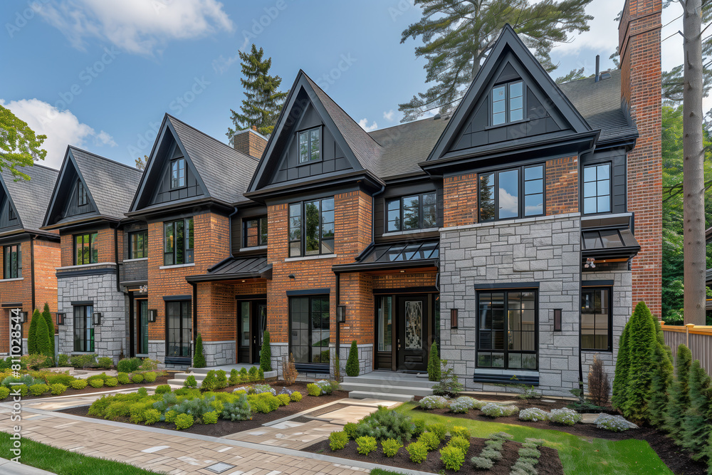 Residential Area, Townhouses, Generative AI Residential Area, Townhouses, Generative AI