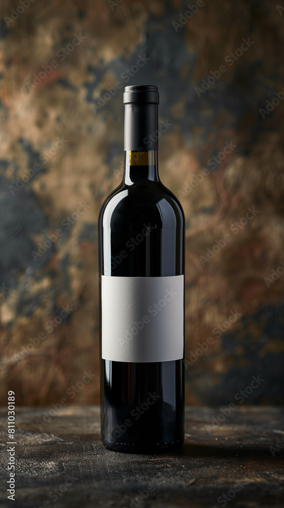 Fototapeta premium Garrafa de vinho sobre a mesa em um fundo escuro