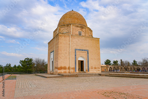 Rukhobod Mausoleum (Ruhabad) aka the tomb of sheik Burhanuddin Sagarji built in 1380 by Tamerlane in Samarkand, Uzbekistan photo