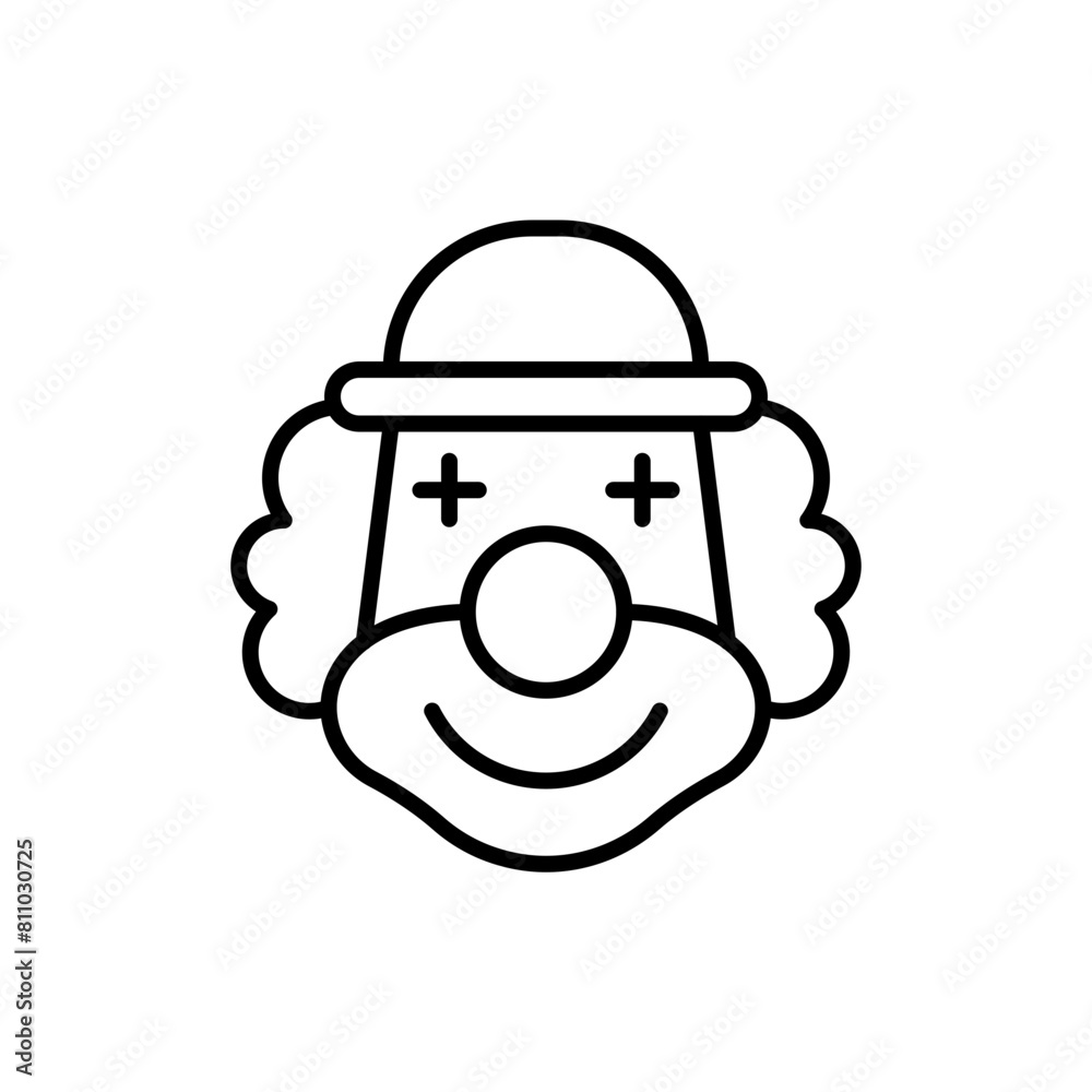 Clown face outline icons, minimalist vector illustration ,simple transparent graphic element .Isolated on white background Clown face outline icons, minimalist vector illustration ,simple transparent graphic element .Isolated on white background