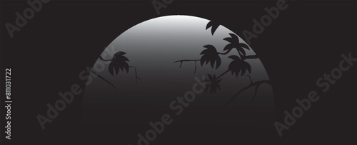 Full moon isolated with background, vector