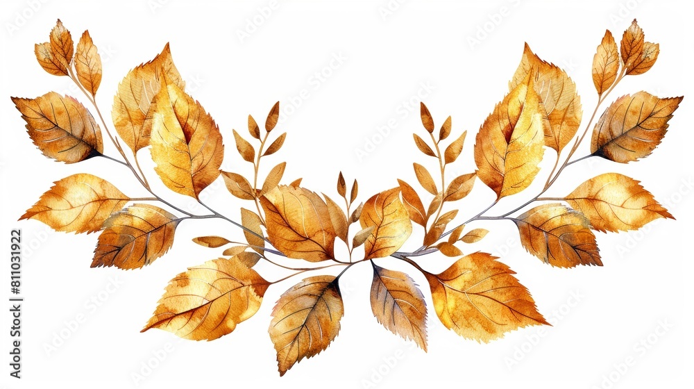 An ornamental card icon with golden leaves on a transparent background, Modern 02: Winner Golden Wreath leaves. An ornamental card icon with golden leaves on a transparent background, Modern 02: Winner Golden Wreath leaves.