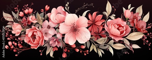 Hand-painted flower material