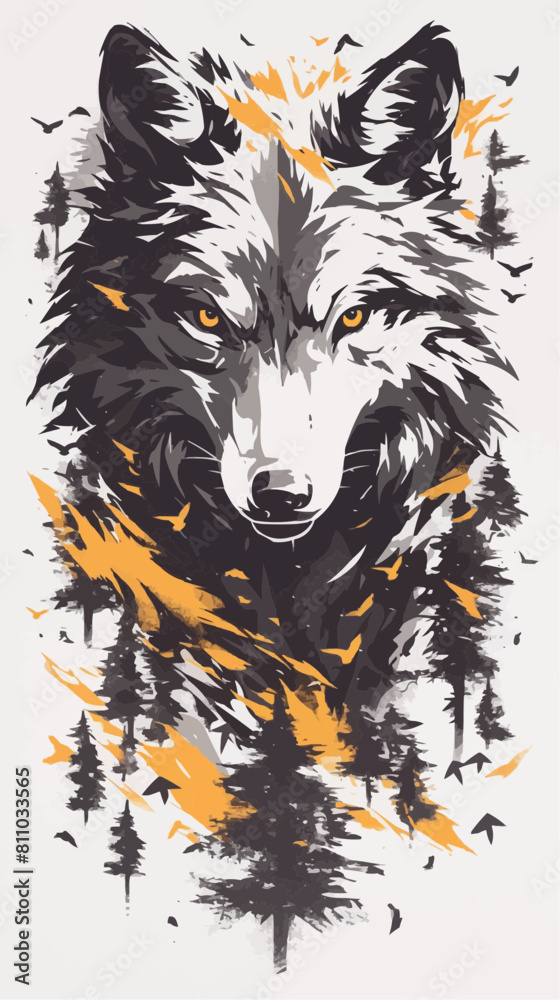 Wolf: Stylized Tattoo Design Wolf: Stylized Tattoo Design