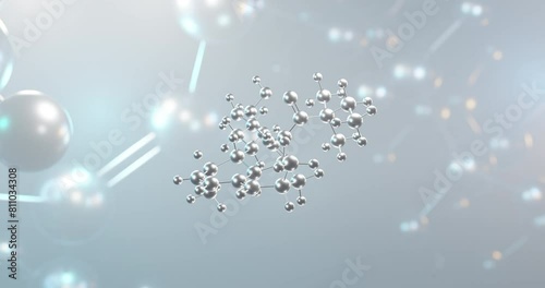Simvastatin rotating 3d molecule, molecular structure of statin, seamless video photo