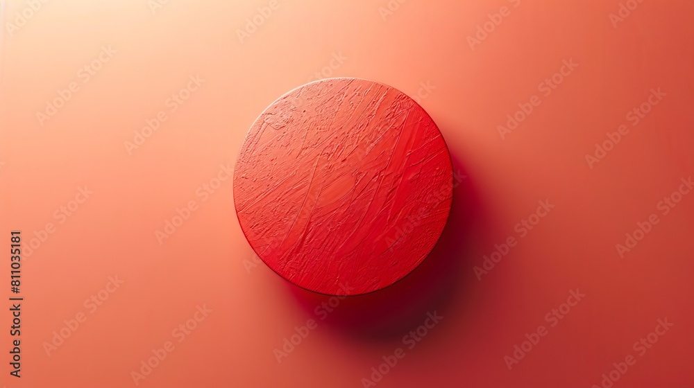 A red object on a pink background. A red object on a pink background.
