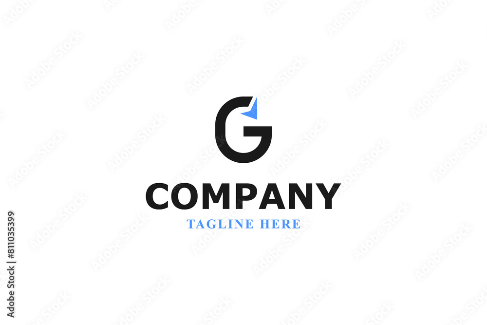 letter g and blue arrow logo letter g and blue arrow logo