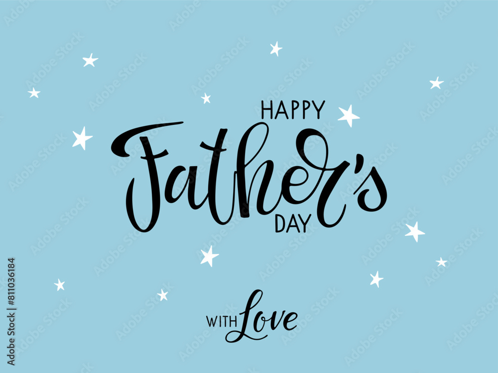 Vad Invitation Happy Father's day card template. Handwritten calligraphy lettering ...
