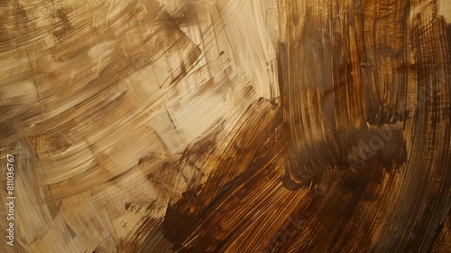 Beige and Brown Macro Brushstroke Art in Earthy Tones