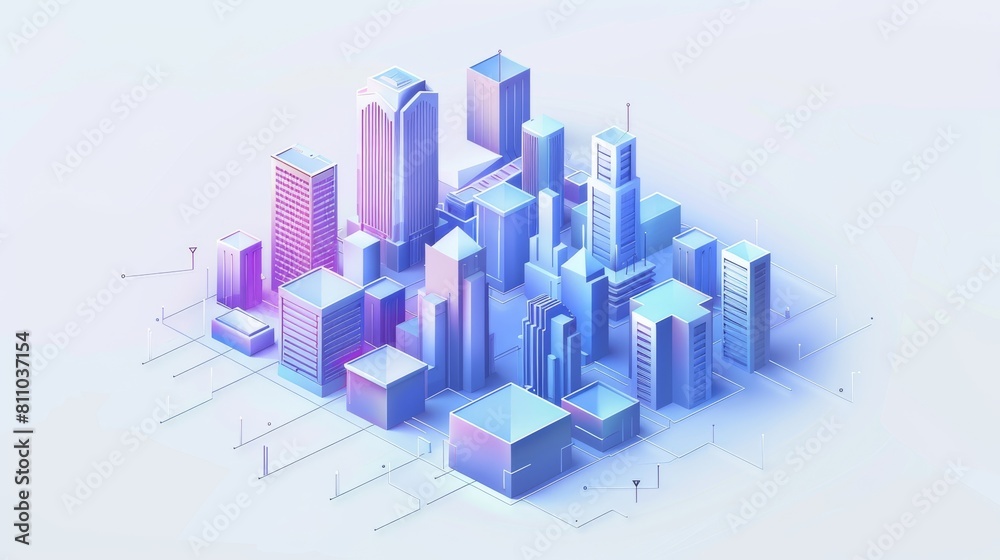 Geometric abstract modern background based on cubes, modern city abstract theme, construction blocks and buildings look like shapes, polygonal style.