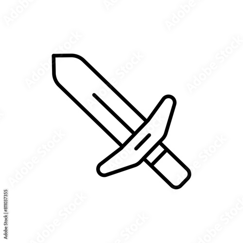 Sword outline icons, minimalist vector illustration ,simple transparent graphic element .Isolated on white background