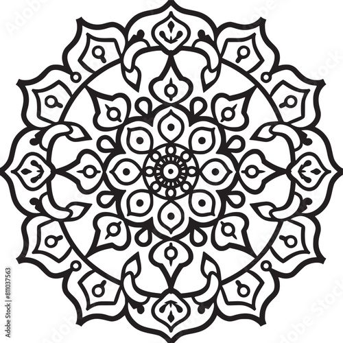 Mandala black and white vector