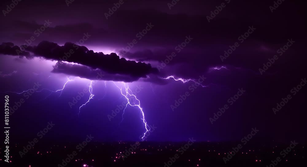Lightning strikes Electrical storm on black background Electric discharges electrical storm thunderstorm with flashing lightning thunderbolt HD UHD Alpha Channel footage loop