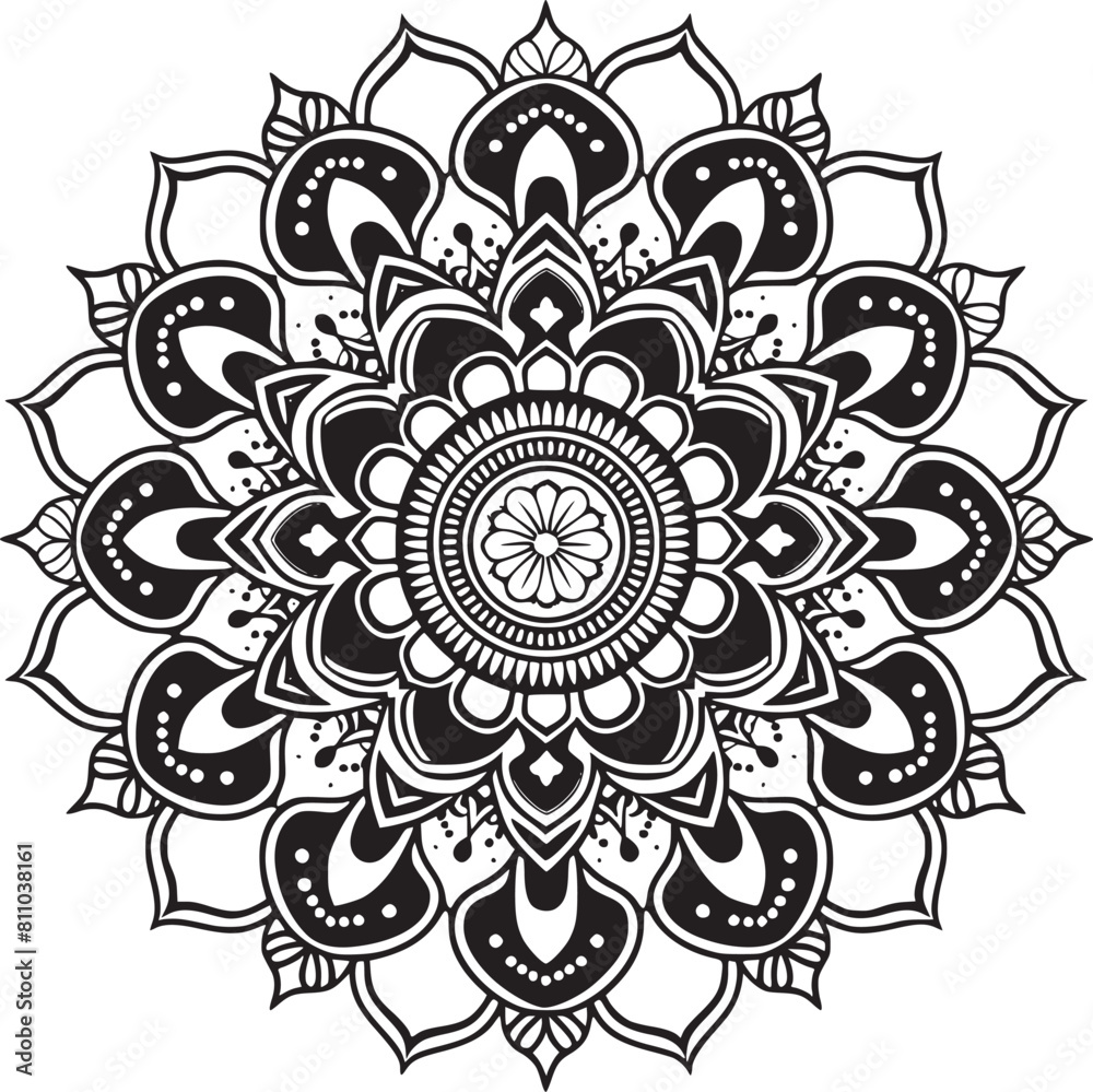 Mandala black and white vector Mandala black and white vector