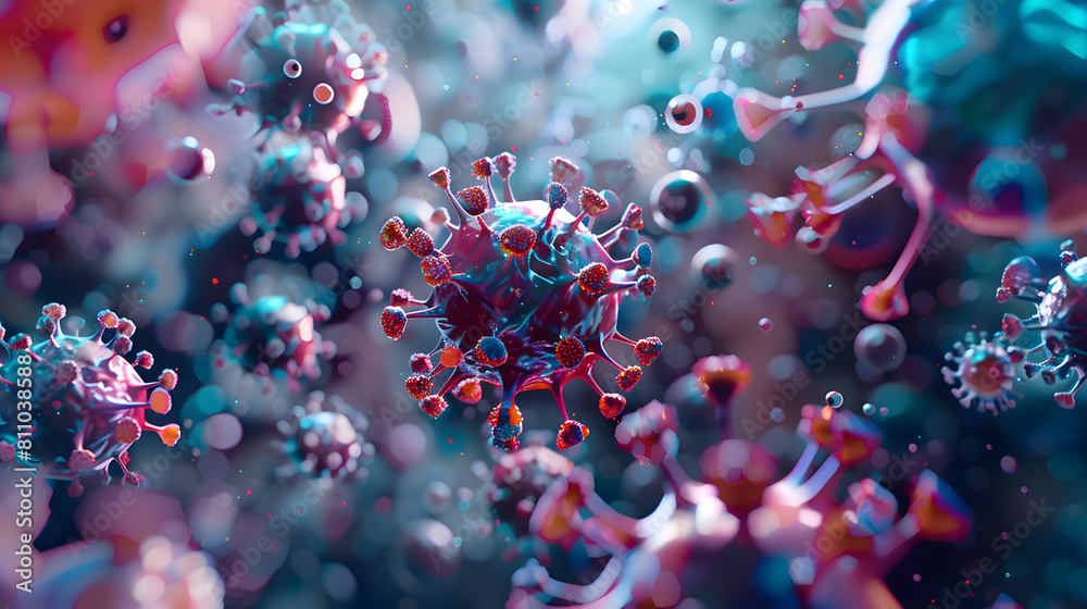 Abstract 3D render wallpaper of a virus Abstract 3D render wallpaper of a virus