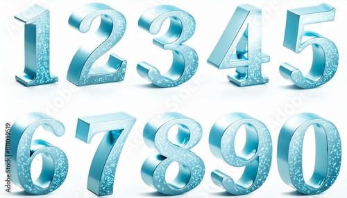 0から9までの3D数字セット