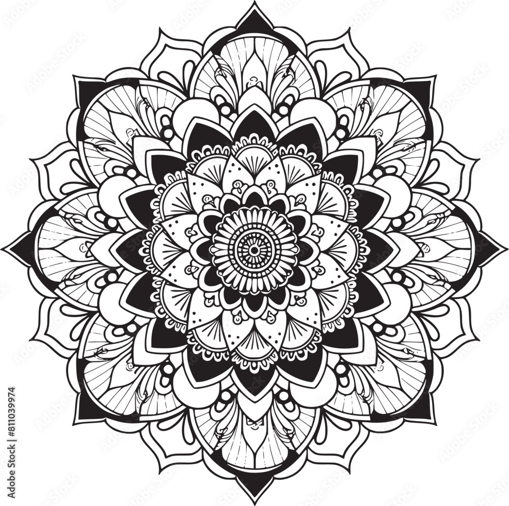 Mandala black and white vector Mandala black and white vector