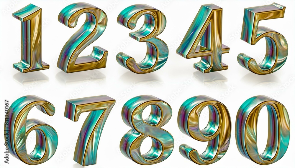 0から9までの3D数字セット 0から9までの3D数字セット
