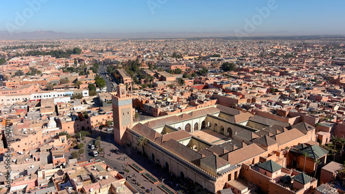 Aerial view over Morocco City Marrakech, 2022
Drone view from Marrakech city rooftops, 2022
