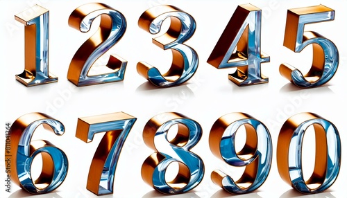 0から9までの3D数字セット