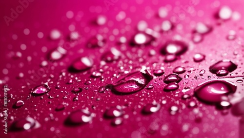 Realistic water droplets on magenta background design wallpaper