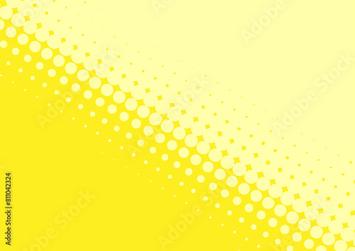 Awesome light yellow pop art background with dot design in retro comic book style