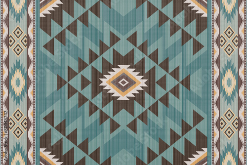 Navajo Native America South Western inspired area rugs ethnic decor style. tribal vector seamless pattern. Indian ornament Boho geometric ornament.folk.orientel. Window .blanket, rug. Woven carpet