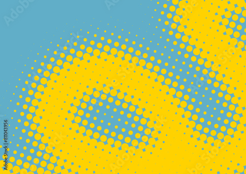 Superhero funny retro pop art background blue and yellow colors in retro comic style, vector illustration eps10