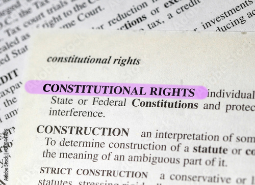 close up photo of the words constitutional rights