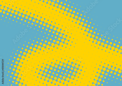 Pop art blue and yellow superhero background in retro comic book style, vector illustration eps10