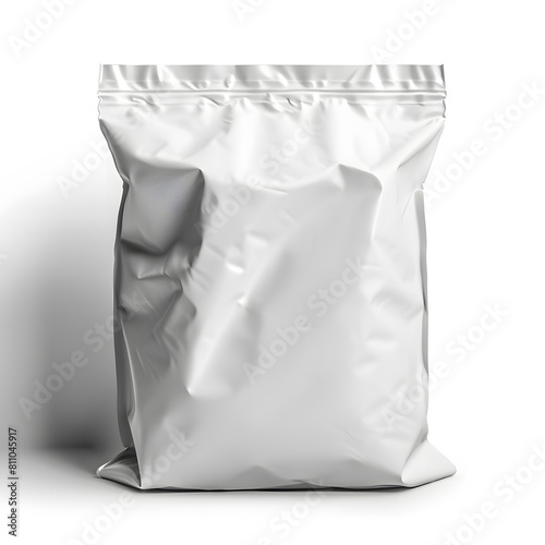 White plastic bag mockup for product isolated on white background. 3d blank white plastic bag for packaging design