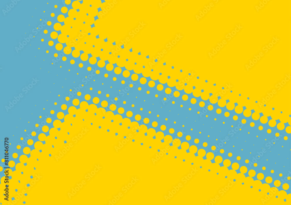 Bright blue and yellow background in pop art comic book style, vector illustration eps10