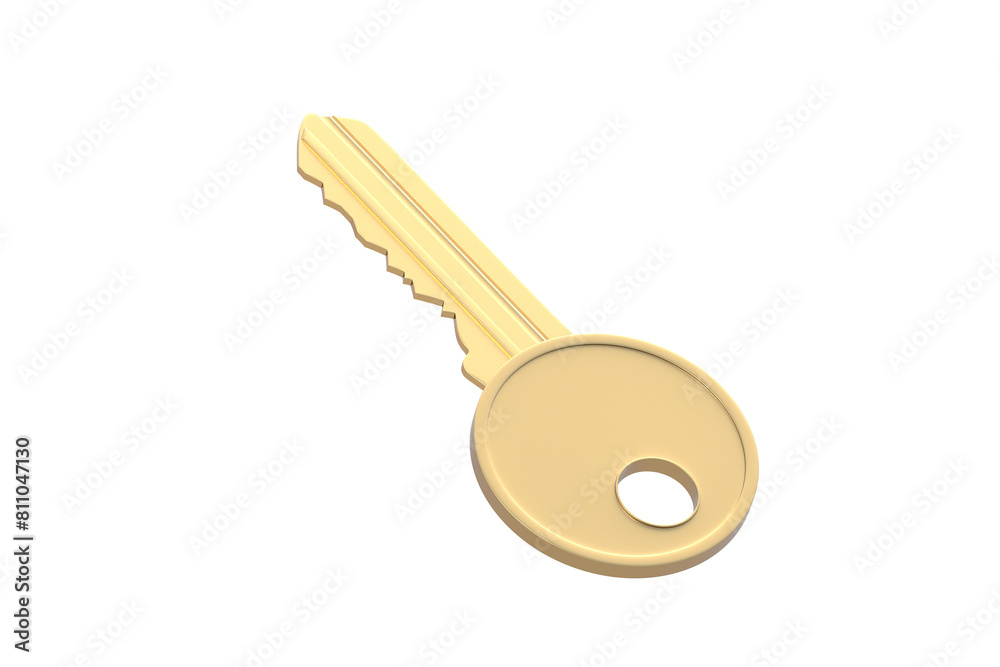 Golden key isolated on white background. 3d render Golden key isolated on white background. 3d render