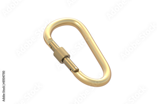 Golden carabine isolated on white background. 3d render