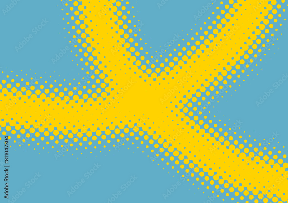 Bright blue and yellow background in pop art comic book style, vector illustration eps10