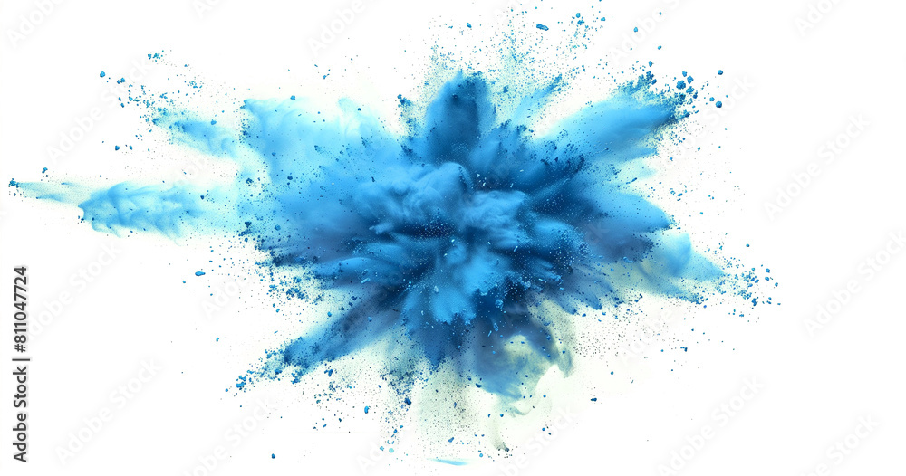 Explosive Blue Powder Burst, Dynamic Abstract Art Explosive Blue Powder Burst, Dynamic Abstract Art