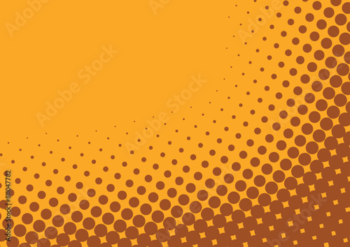 Pop art yellow and brown retro comic background, vector eps10