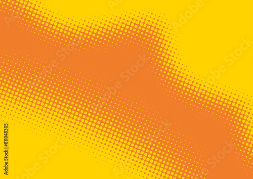 Wallpaper Mural Yellow and orange pop art comic background lightning blast halftone dots Torontodigital.ca