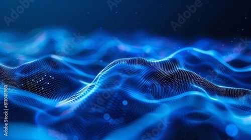 Blue and purple digital ocean waves