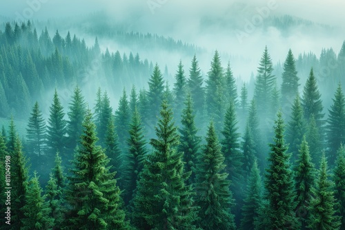 beautiful green forest on a sunny day professional photography