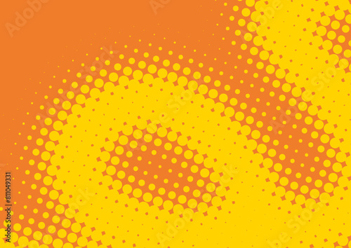 Pop art yellow and orange retro comic background, vector eps10