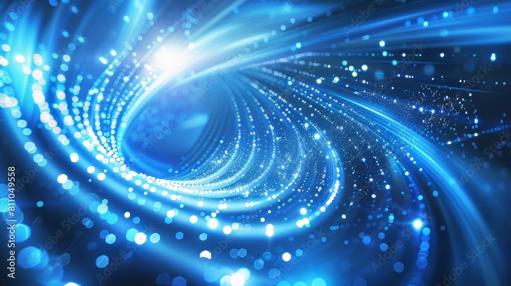 Blue glowing 3D vortex of light particles Blue glowing 3D vortex of light particles